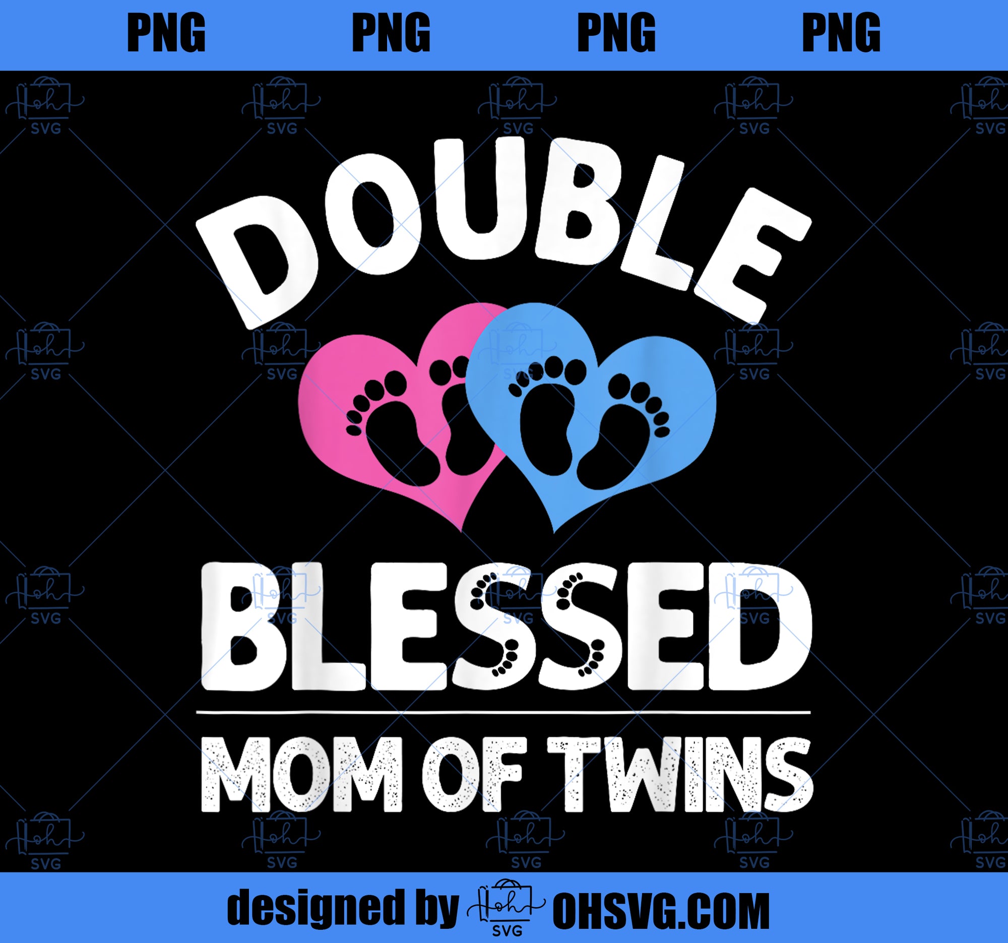 Funny New Mom Of Twins Gift For Women Mother Announcement PNG, Mom PNG, Mothers Day PNG