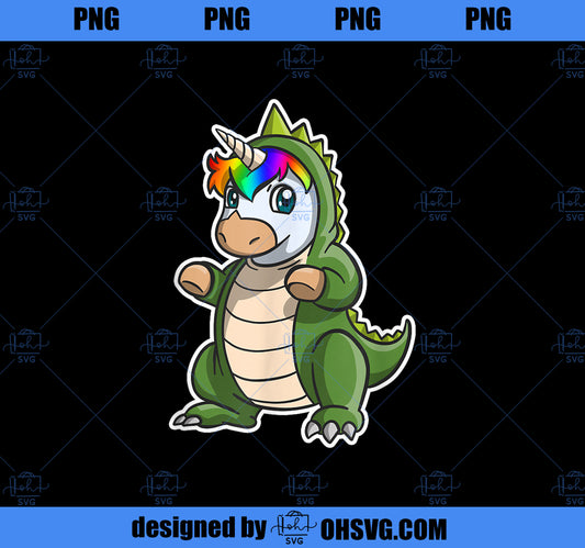Funny Unicorn in TRex Costume Dino Unicorn Gift Tee PNG, Magic Unicorn PNG, Unicorn PNG