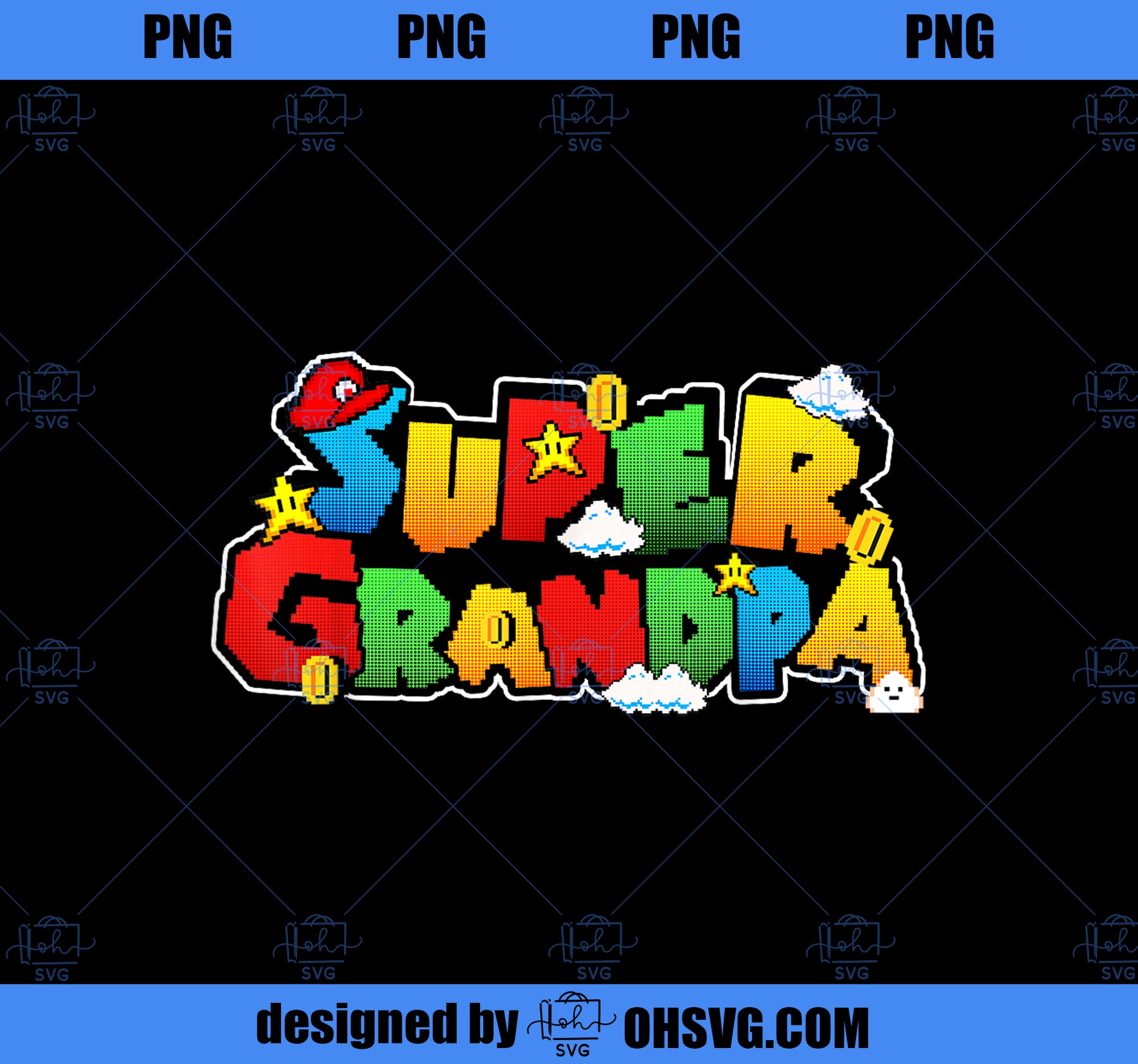 Gamer Super Grandpa Funny Gamer Gifts For Grandpa PNG, Mom PNG, Mothers Day PNG