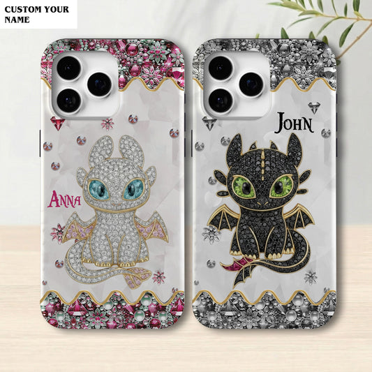Personalized Toothless and Light Fury Phone Case