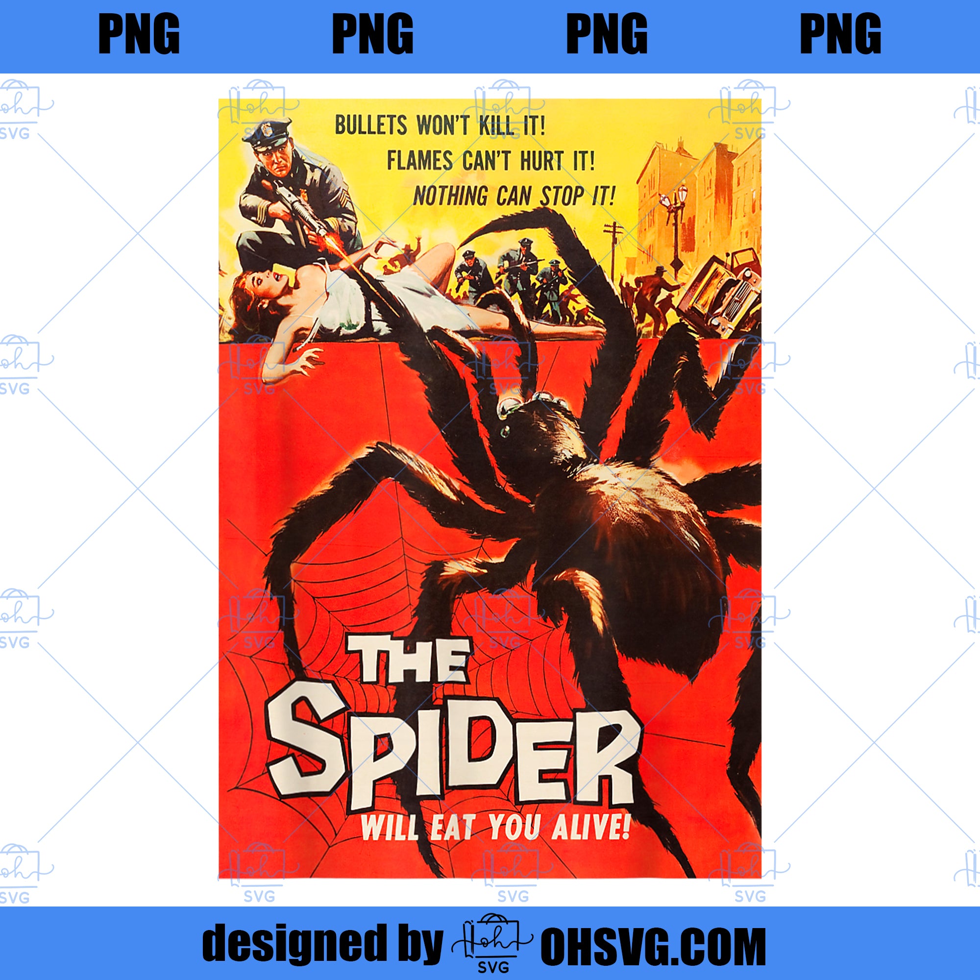 Giant Spider Classic Halloween Monster Poster Horror Movie PNG Download, Movies PNG, Giant Spider PNG