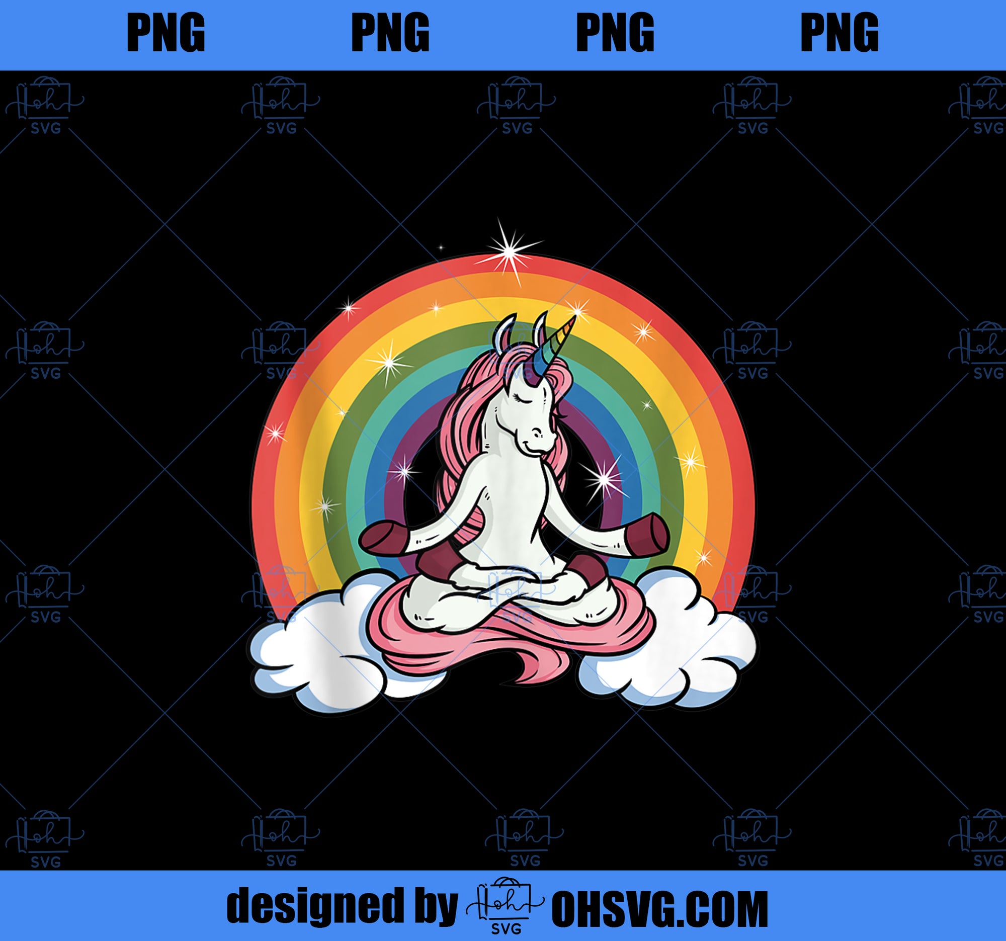 Gift for Yogi Meditation Unicorn Doing Yoga  PNG, Magic Unicorn PNG, Unicorn PNG