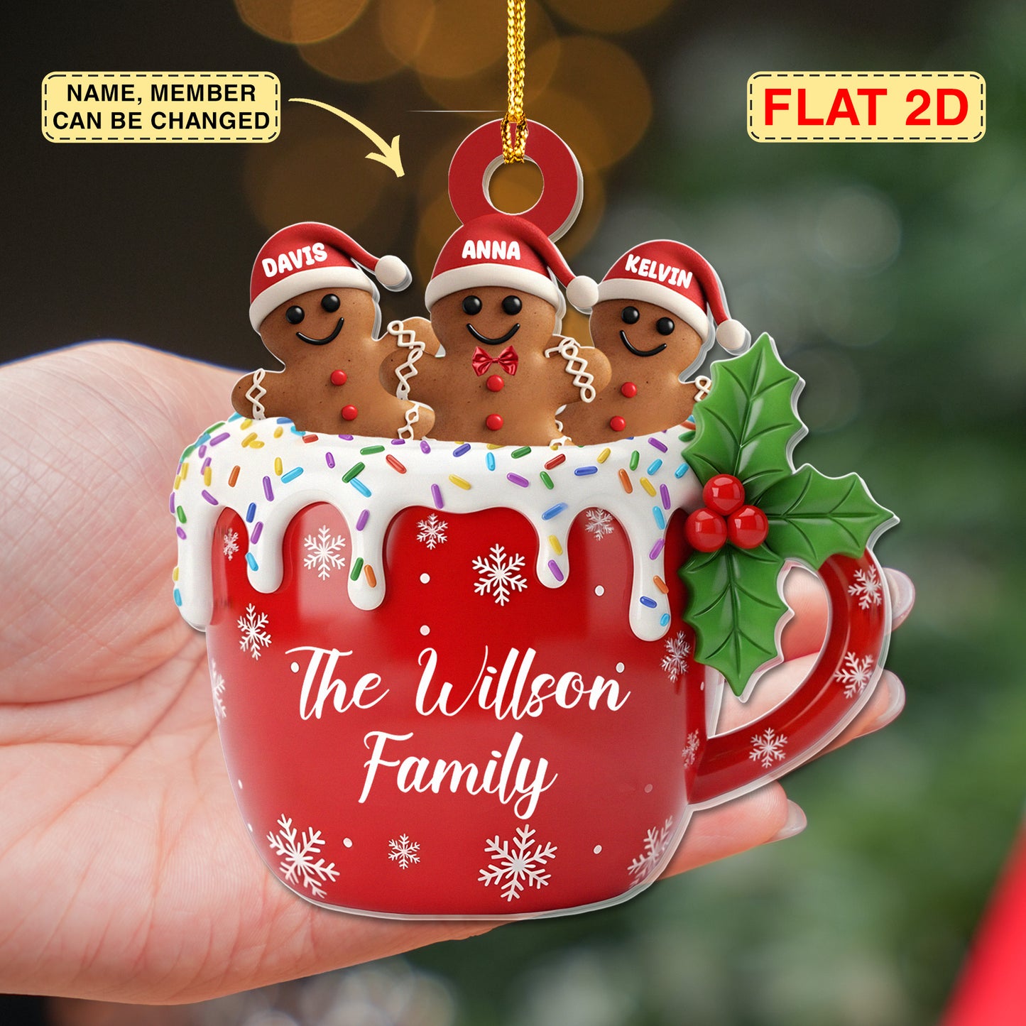 Personalized Gingerbread Christmas Ornament 2025, Custom Resin Family Ornament, Custom Christmas Gift,Personalized Xmas Gift,Christmas Decor