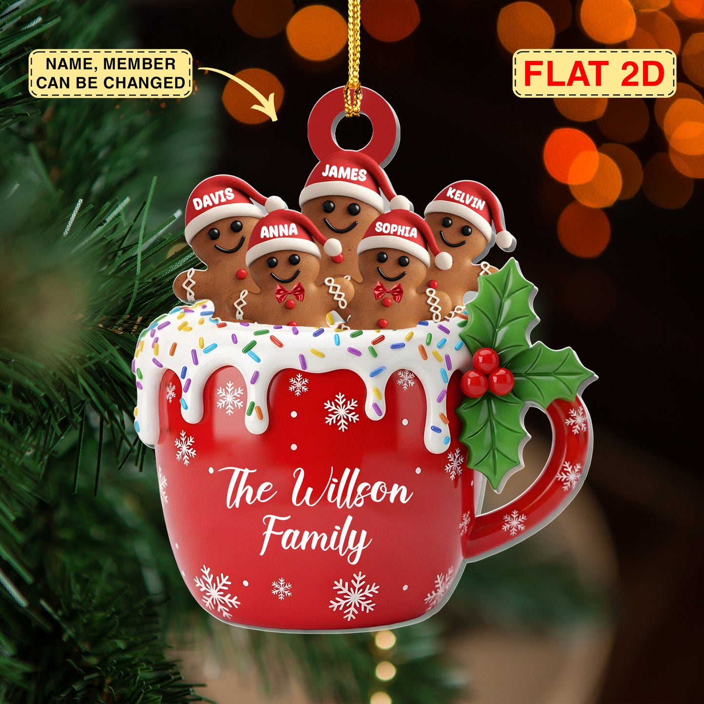 Personalized Gingerbread Christmas Ornament 2025, Custom Resin Family Ornament, Custom Christmas Gift,Personalized Xmas Gift,Christmas Decor