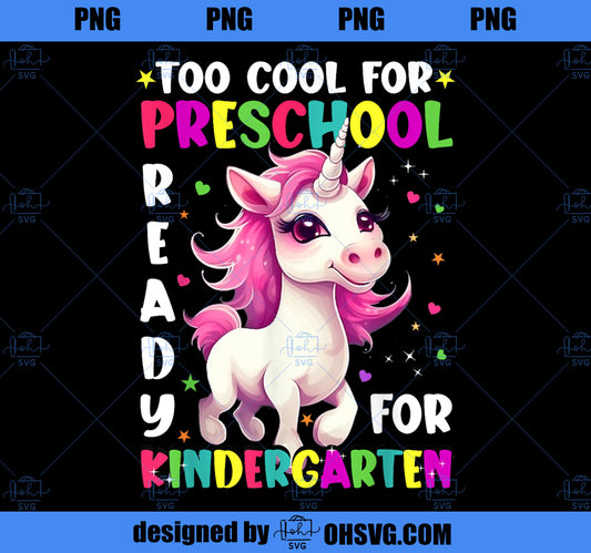 Girls Kindergarten, First Day Of Kindergarten Unicorn Girls PNG, Magic Unicorn PNG, Unicorn PNG