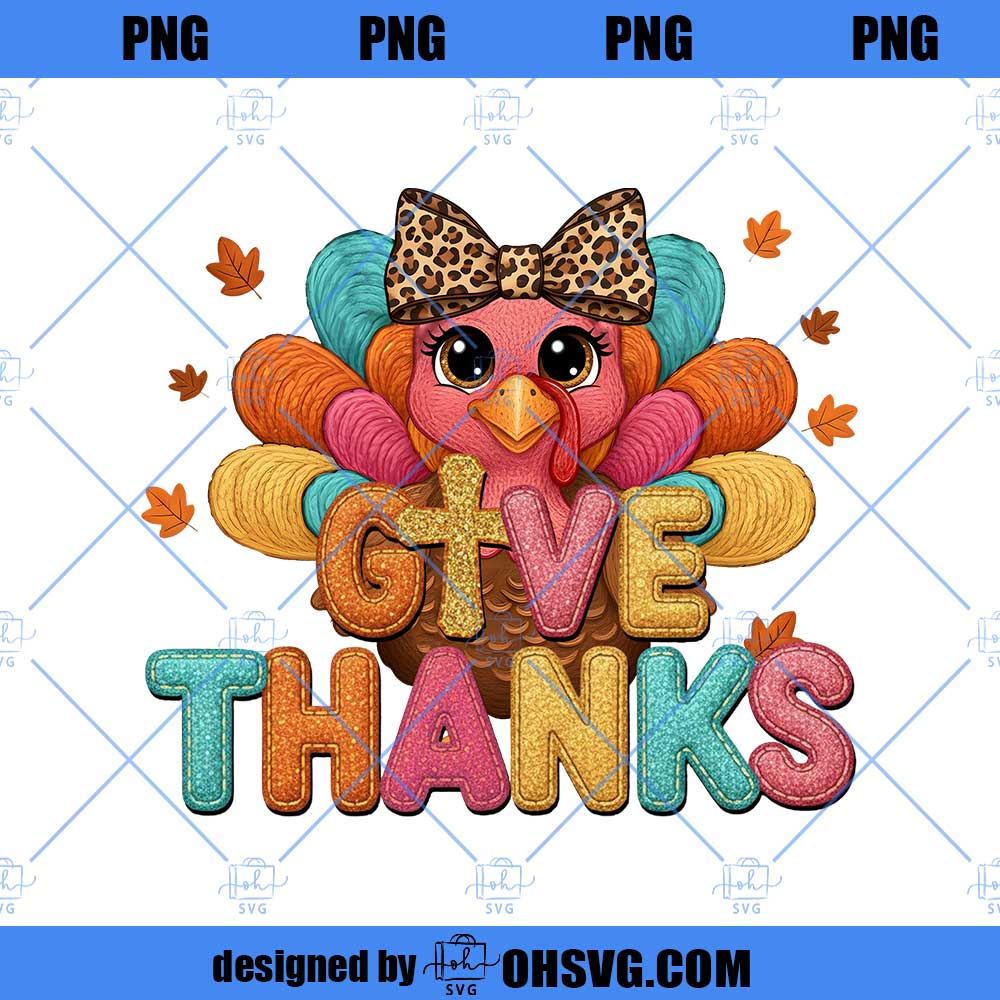 Give Thanks Png, Floral Fall Coquette Png, Preppy Thanksgiving Png, Thankful Trendy Fall Png