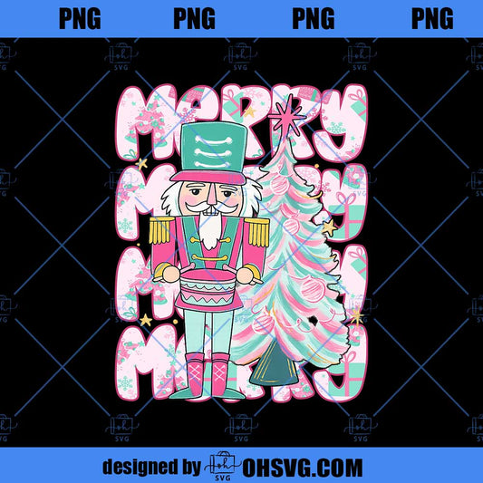 Glitter Pink Nutcrackers with Christmas Tree png, Christmas nutcracker PNG