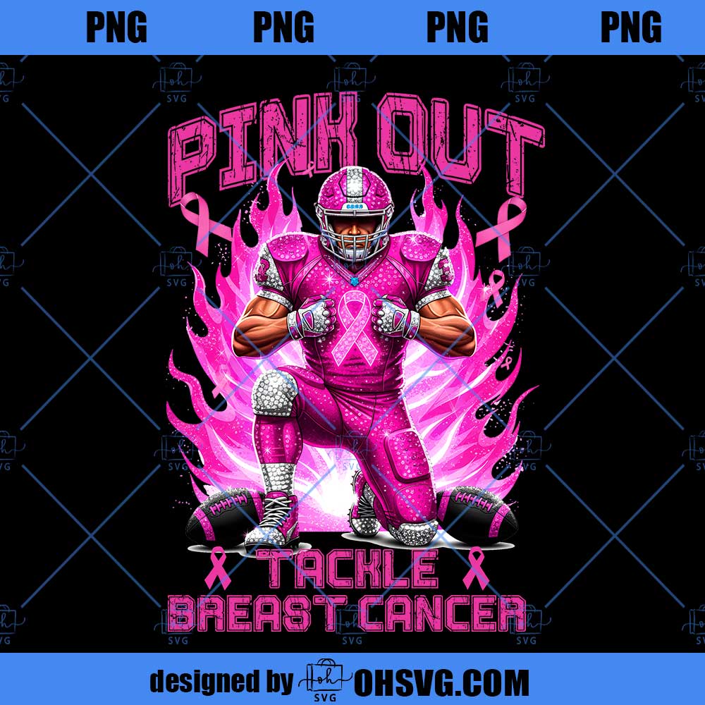 Glitter Tackle Breat Cancer Png, Football Pink Out png, Breast Cancer Football Png, Breast Cancer Awareness, Pink Ribbon, Football mom png