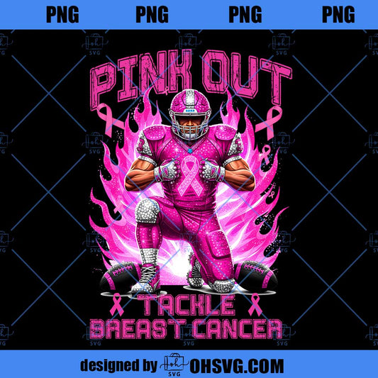 Glitter Tackle Breat Cancer Png, Football Pink Out png, Breast Cancer Football Png, Breast Cancer Awareness, Pink Ribbon, Football mom png