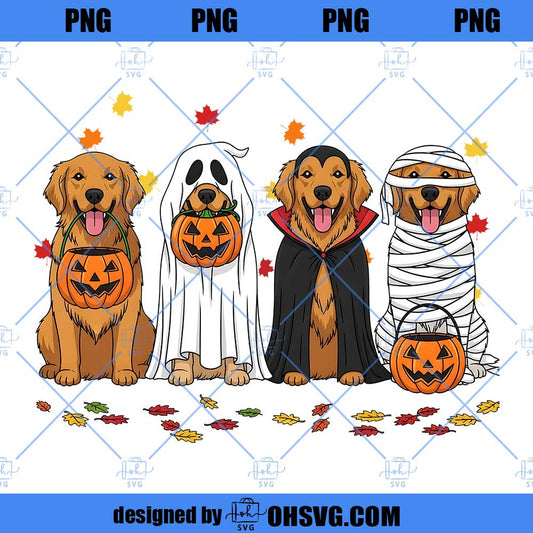 Golden Retriever Ghost Dogs PNG, Halloween Dog Png