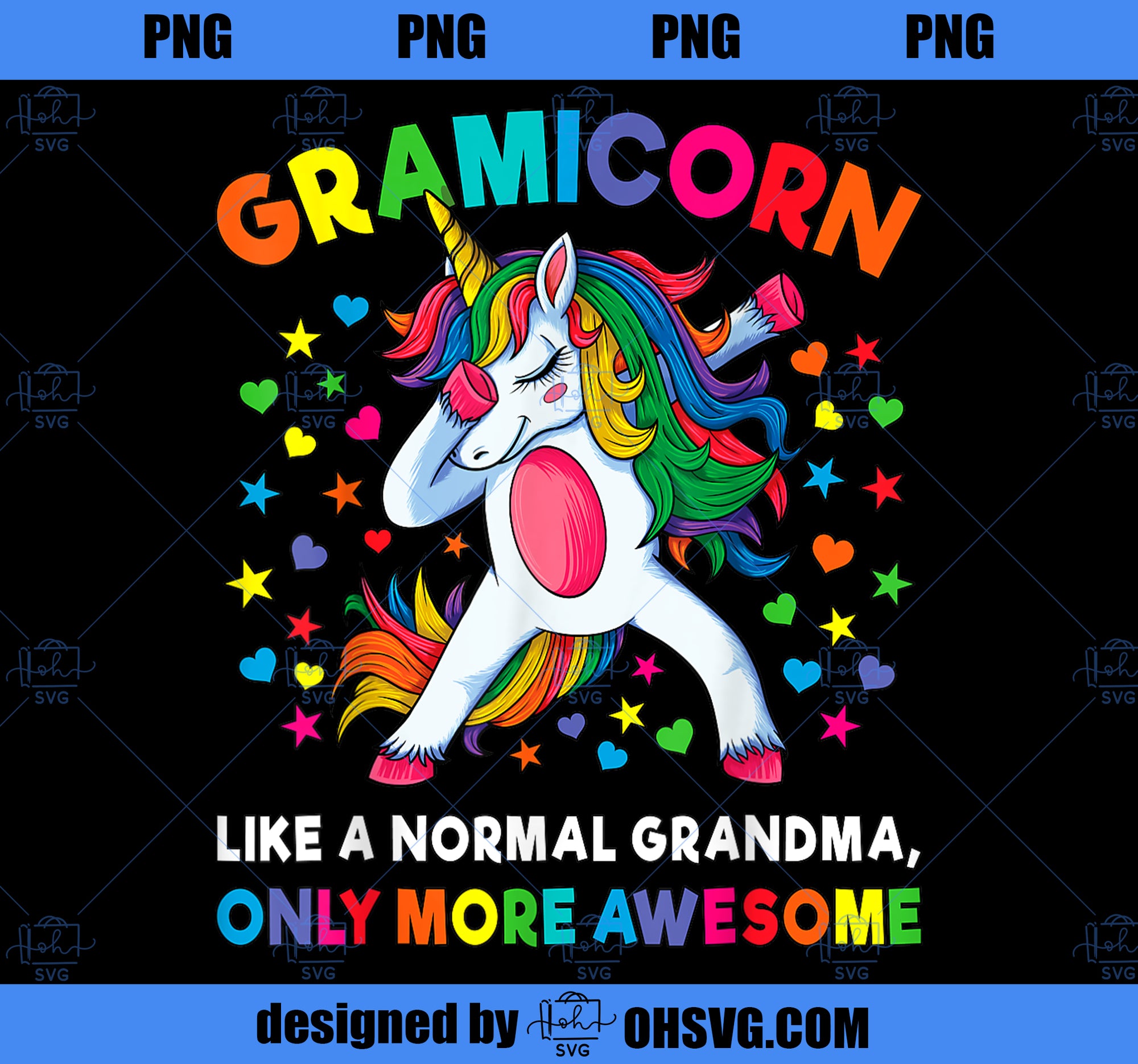 Gramicorn Like A Grandma Only Awesome Dabbing Unicorn Women PNG, Magic Unicorn PNG, Unicorn PNG