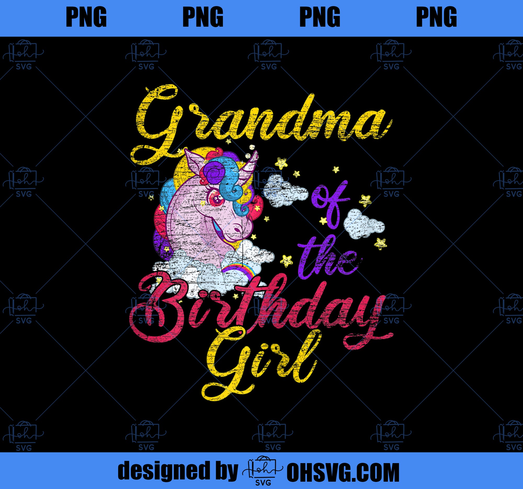 Grandma Of The Birthday Girl Grandma Gifts Unicorn Birthday PNG, Magic Unicorn PNG, Unicorn PNG