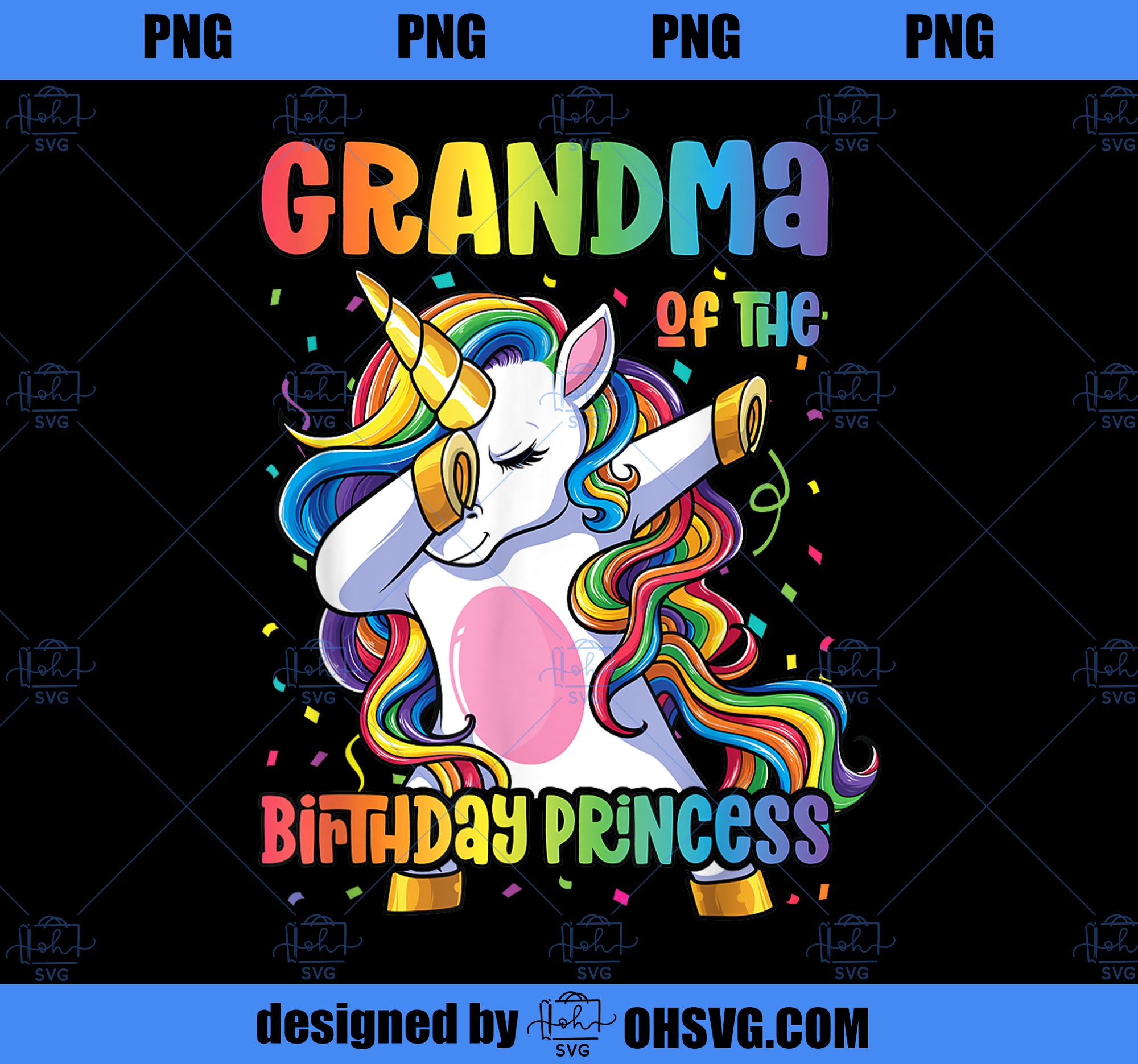 Grandma of the Birthday Princess Shirt Girl Dabbing Unicorn PNG, Magic Unicorn PNG, Unicorn PNG