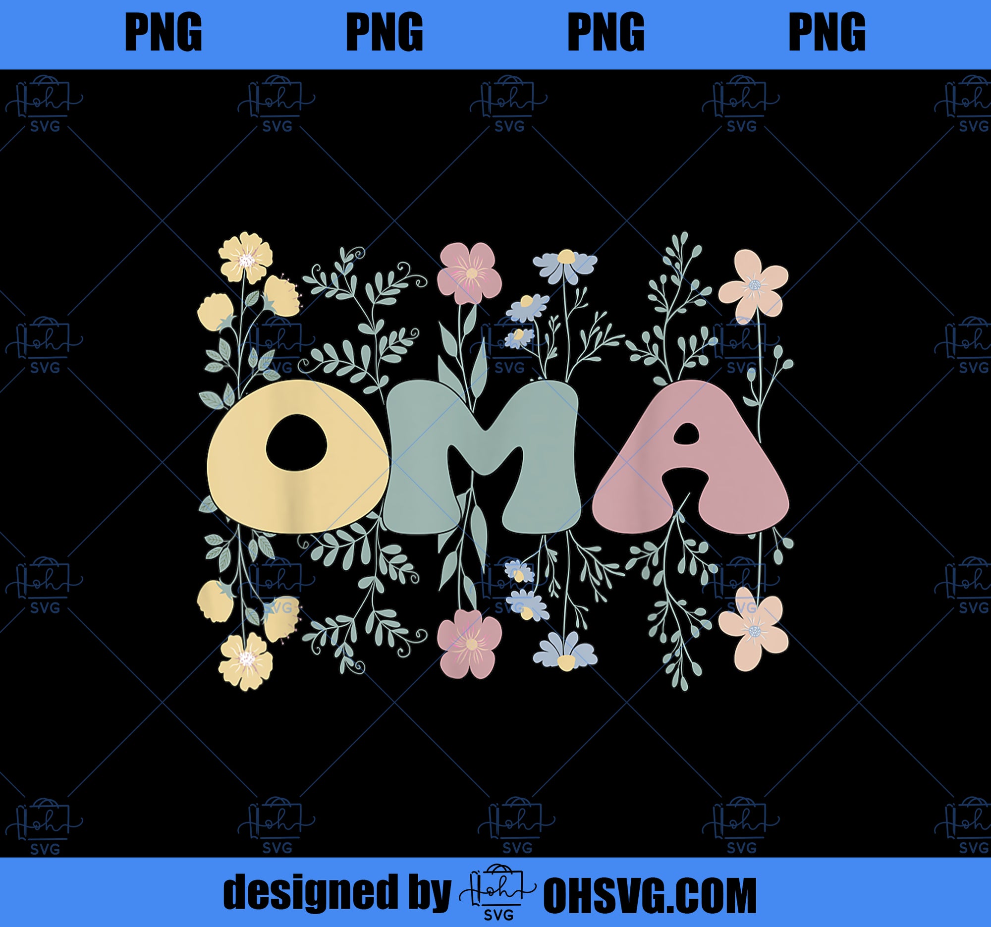 Groovy Oma Grandmother Flowers Oma Grandma PNG, Mom PNG, Mothers Day PNG