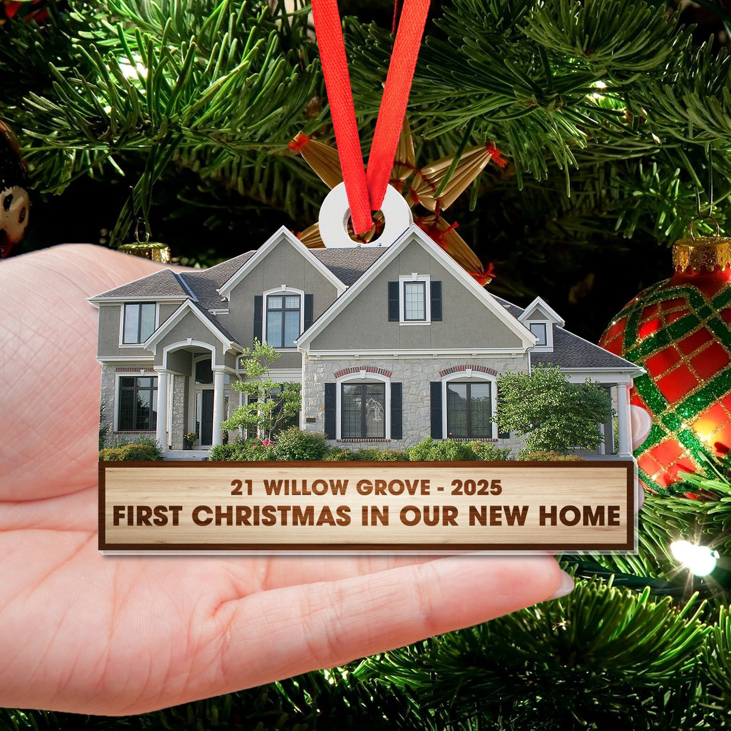 NEW! First Christmas In Our New Home Ornament 2025, Custom House Photo Address Keepsake, Personalized Gift Idea for New Homeowners