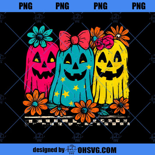 Halloween Pumpkin Neon Png, Cute Boo Ghost Coquette Png, Halloween Png, Funny Halloween Png, Spooky Season Png