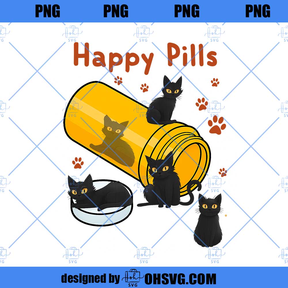 Happy Pills Cute Cats PNG
