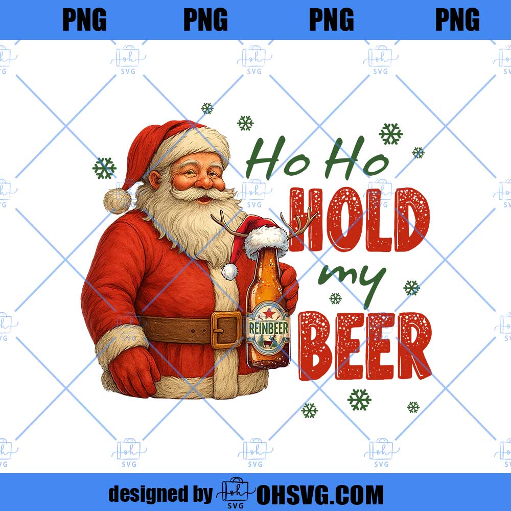 Hold My Beer PNG, Mens Christmas Funny Xmas PNG