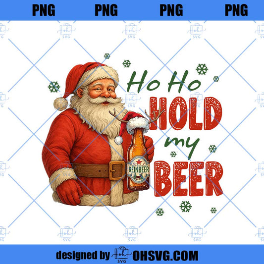 Hold My Beer PNG, Mens Christmas Funny Xmas PNG