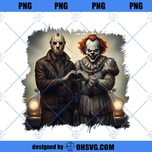 Horror Movie Friends PNG, Vintage Halloween Clipart