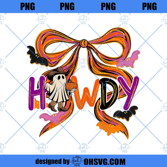 Howdy Ghost Coquette PNG, Western Halloween Sublimation, Cowboy Fall Shirt Design, Retro Spooky Season Png