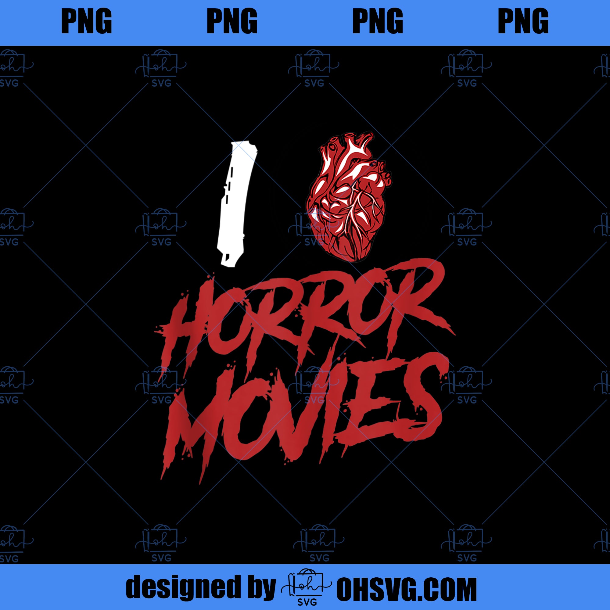 I Love Horror Movies Tank Top PNG Download, Movies PNG, Horror Movies PNG