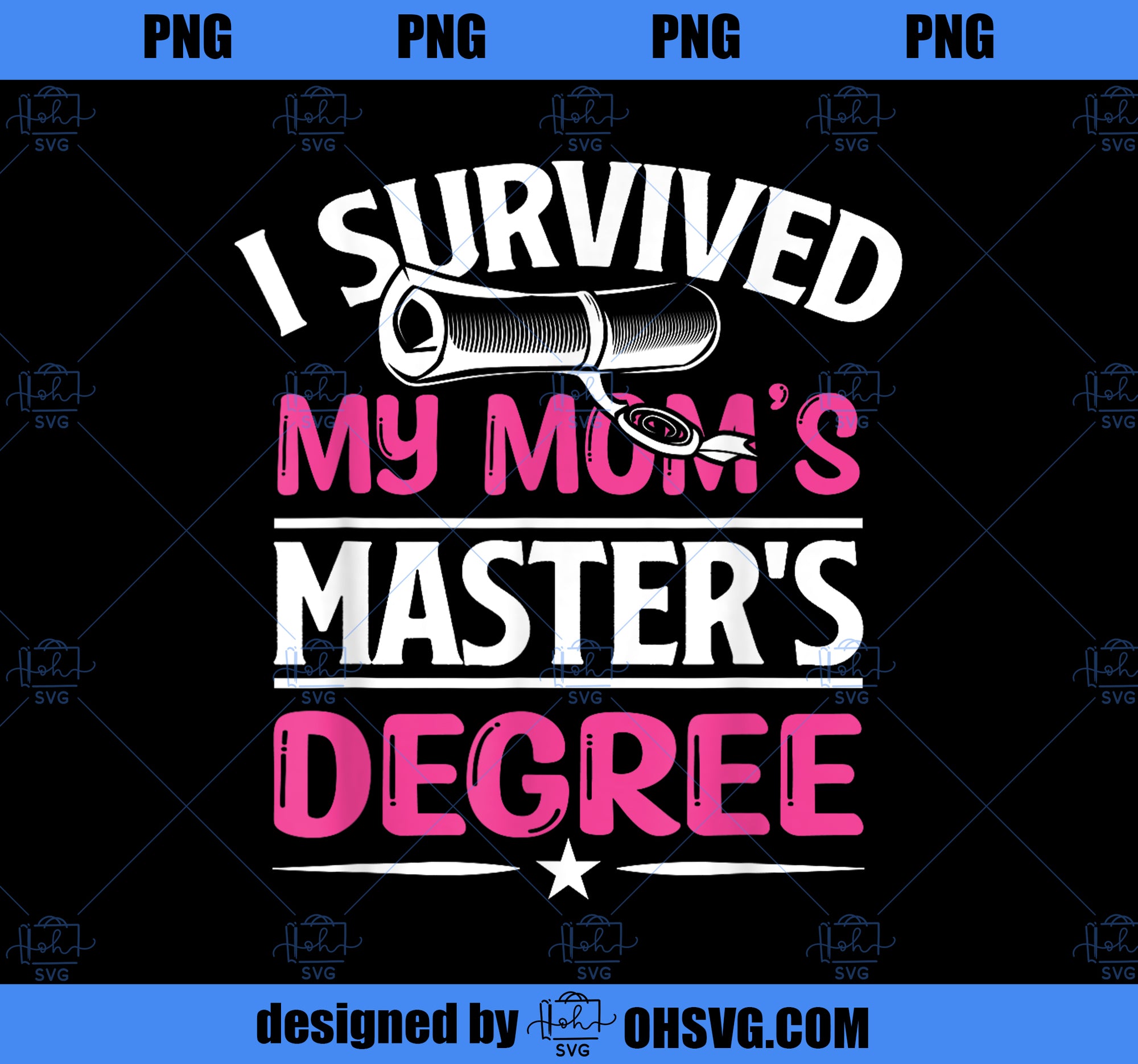 I Survived My Mom_s Master_s Degree Graduation Mother_s Day PNG, Mom PNG, Mothers Day PNG