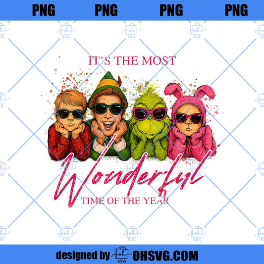 It's The Most Wonderful Time Of The Year Sublimation Design PNG, Cartoon Christmas Vibes PNG - Christmas Movies Shirt PNG