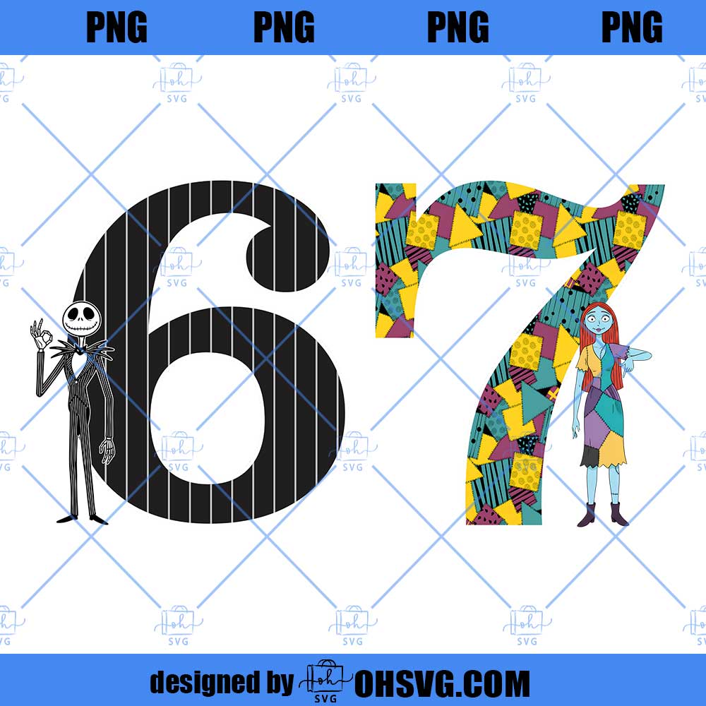 Jack Skellington And Sally Six Seven Funny PNG, Skelington 6 7 PNG