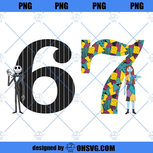 Jack Skellington And Sally Six Seven Funny PNG, Skelington 6 7 PNG