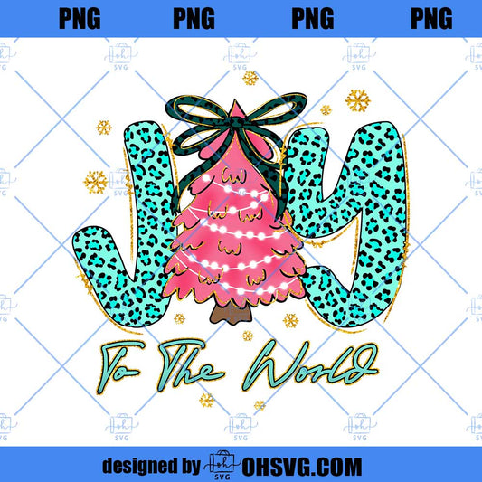 Joy To The World Png, Leopard Christmas Tree Png, Preppy Christmas Png, Faux Glitter Png, Jesus Is The Reason