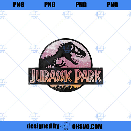 Jurassic Park Neon Distressed Light Pink TRex Movie Logo  PNG, Movies PNG, Jurassic Park PNG