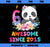 Kids 6Years Old 6th Birthday Panda Unicorn Girl Party Gift PNG, Magic Unicorn PNG, Unicorn PNG