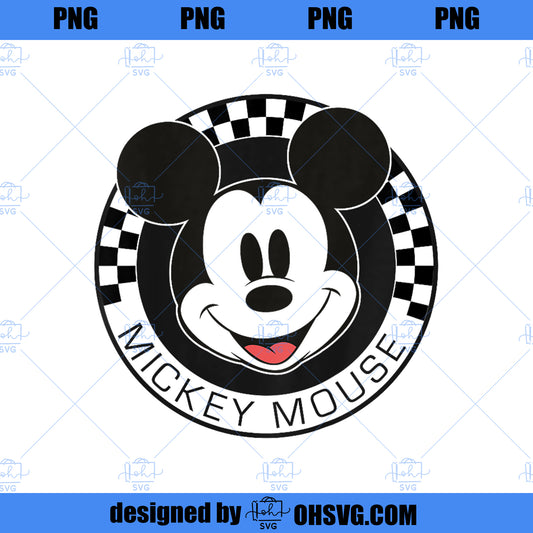 Kids Disney Mickey And Friends Classic Mickey Race Checkered Logo PNG, Disney PNG, Disney Mickey PNG