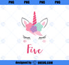 Kids Unicorn Fifth Birthday , Unicorn Gift PNG, Magic Unicorn PNG, Unicorn PNG