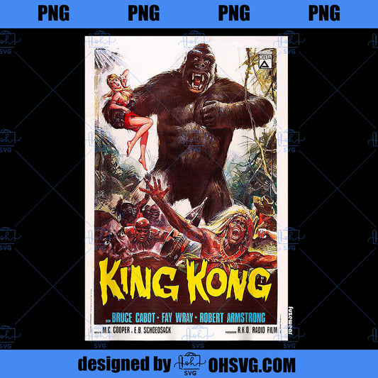 King Kong Movie Poster Shirt Vintage PNG, Movies PNG, King Kong PNG