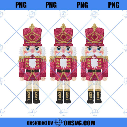 Latch Hook Yarn Crochet Pink Nutcrackers PNG, Christmas Winter Holiday