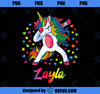 Layla Dabbing Unicorn Rainbow Personalized Name Custom 1 PNG, Magic Unicorn PNG, Unicorn PNG