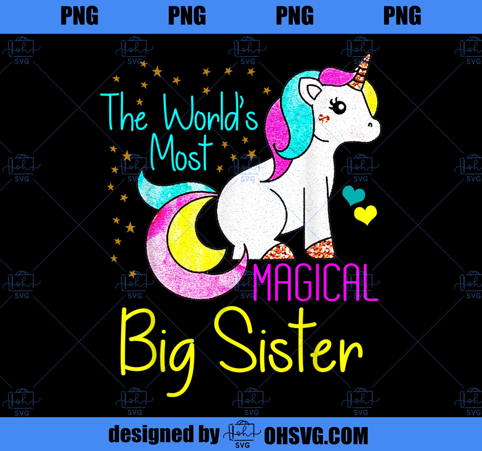 Magical Unicorn Big Sister Cute Funny Novelty Gift PNG, Magic Unicorn PNG, Unicorn PNG