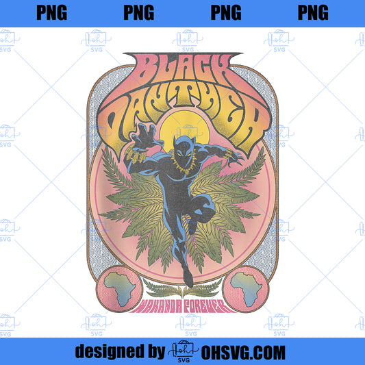Marvel 70 s Style Black Panther Poster  PNG, Marvel PNG, Black Panther PNG