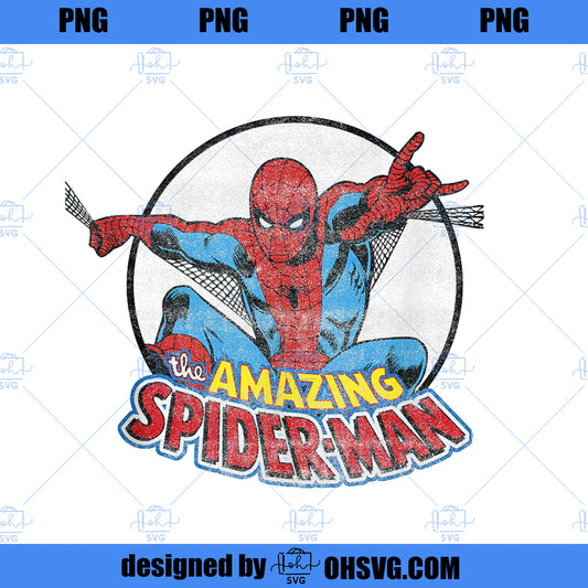 Marvel Amazing SpiderMan Vintage Circle Portrait Logo  PNG, Marvel PNG, SpiderMan PNG