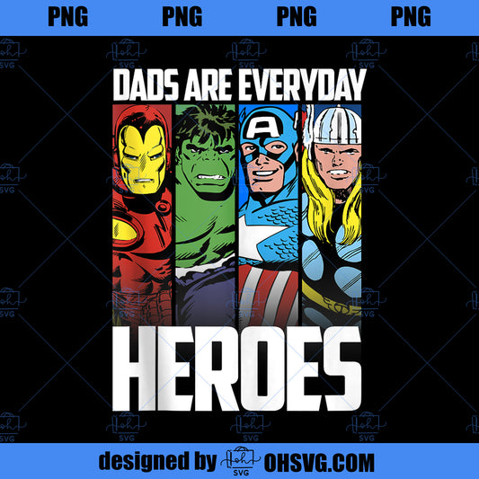 Marvel Avengers Dads Are Everyday Heroes Vintage Panels  PNG, Marvel PNG, Marvel Avengers PNG
