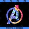 Marvel Avengers Logo Rainbow Tie Dye 90s  PNG, Marvel PNG, Marvel Avengers PNG
