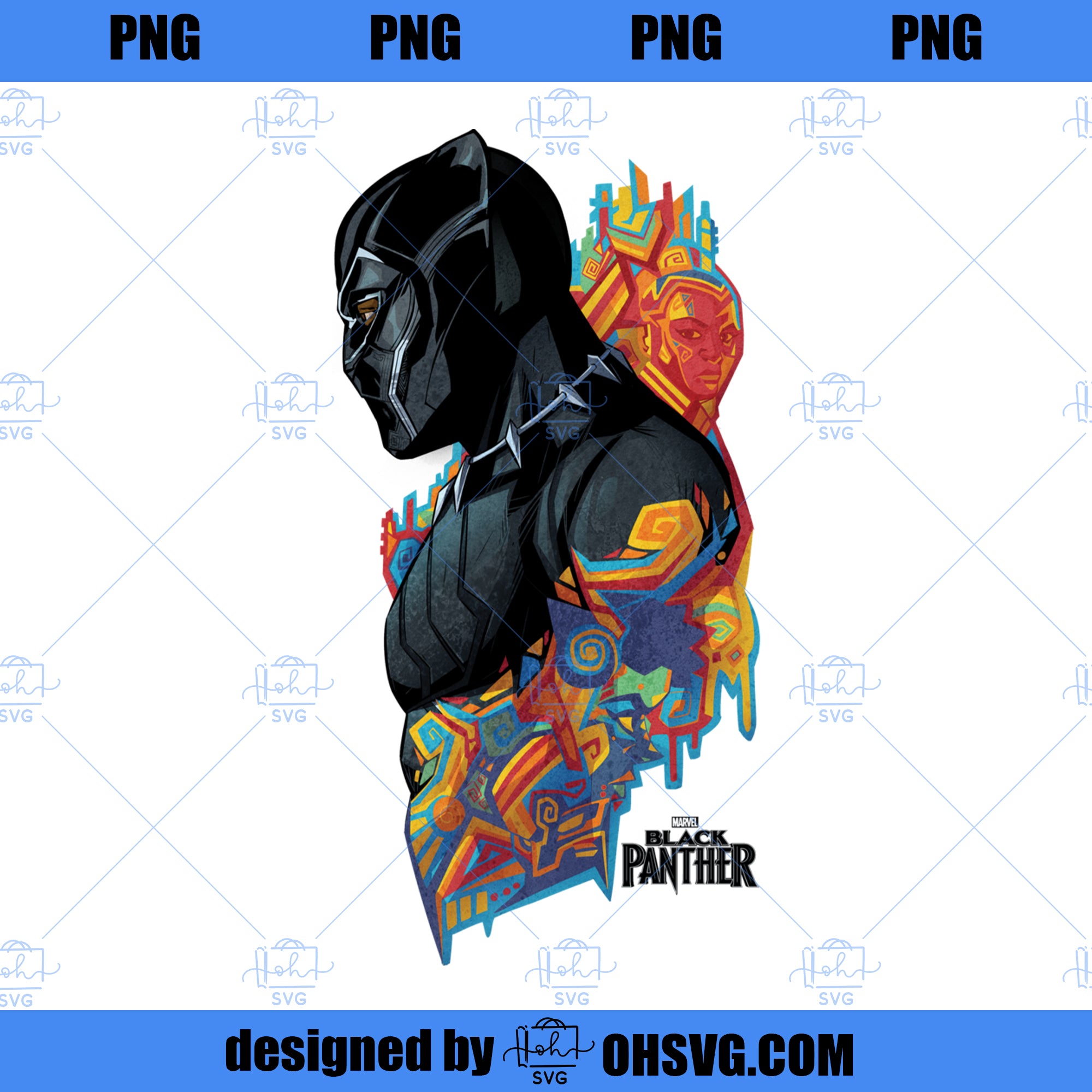 Marvel Black Panther Avengers Colorful Profile  PNG, Marvel PNG, Black Panther PNG