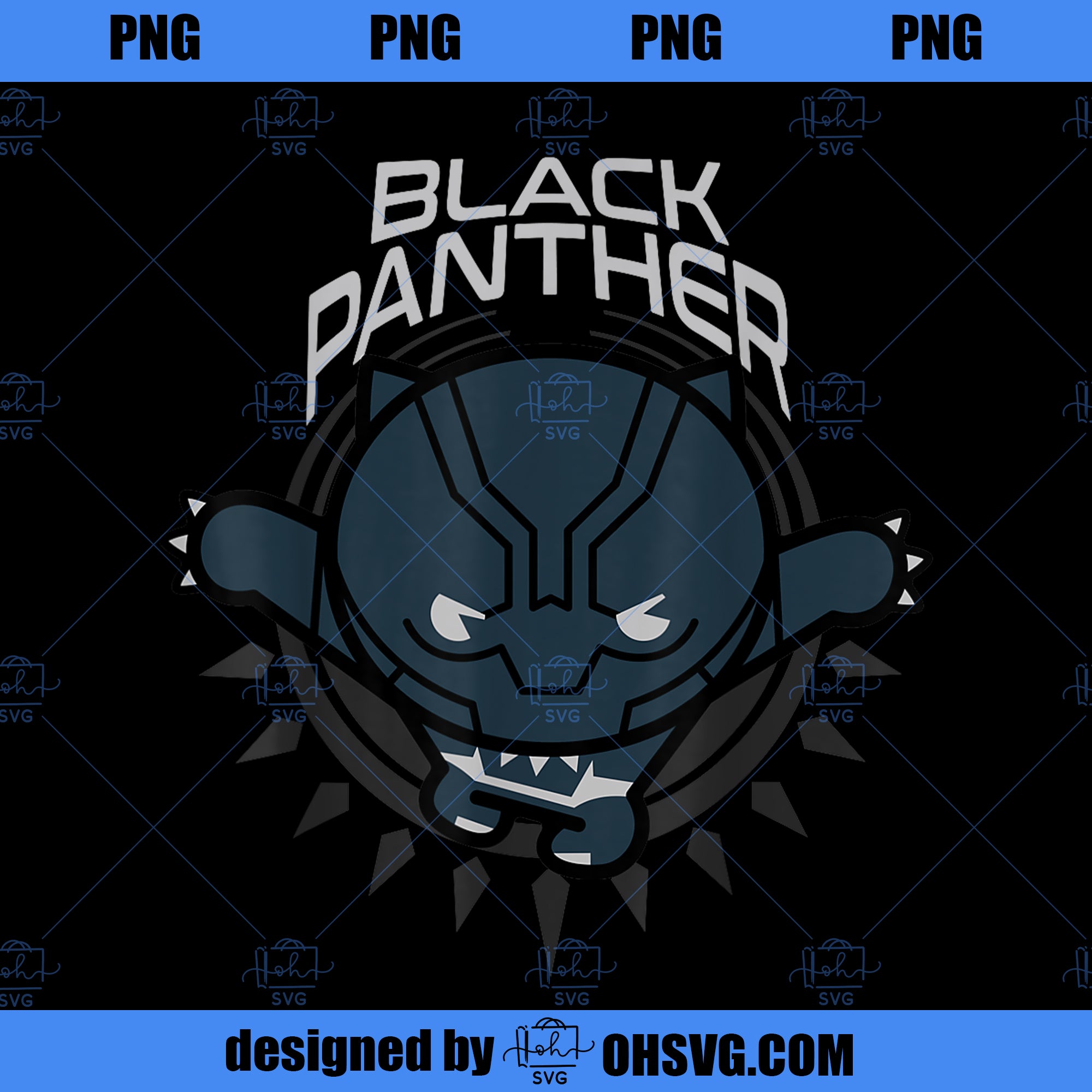 Marvel Black Panther Kawaii Cute Pounce Logo Graphic  PNG, Marvel PNG, Black Panther PNG