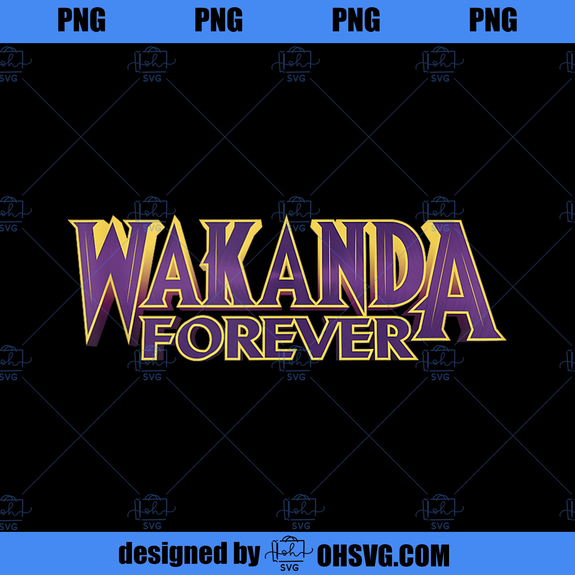 Marvel Black Panther Wakanda Forever Purple And Gold Logo  PNG, Marvel PNG, Black Panther PNG