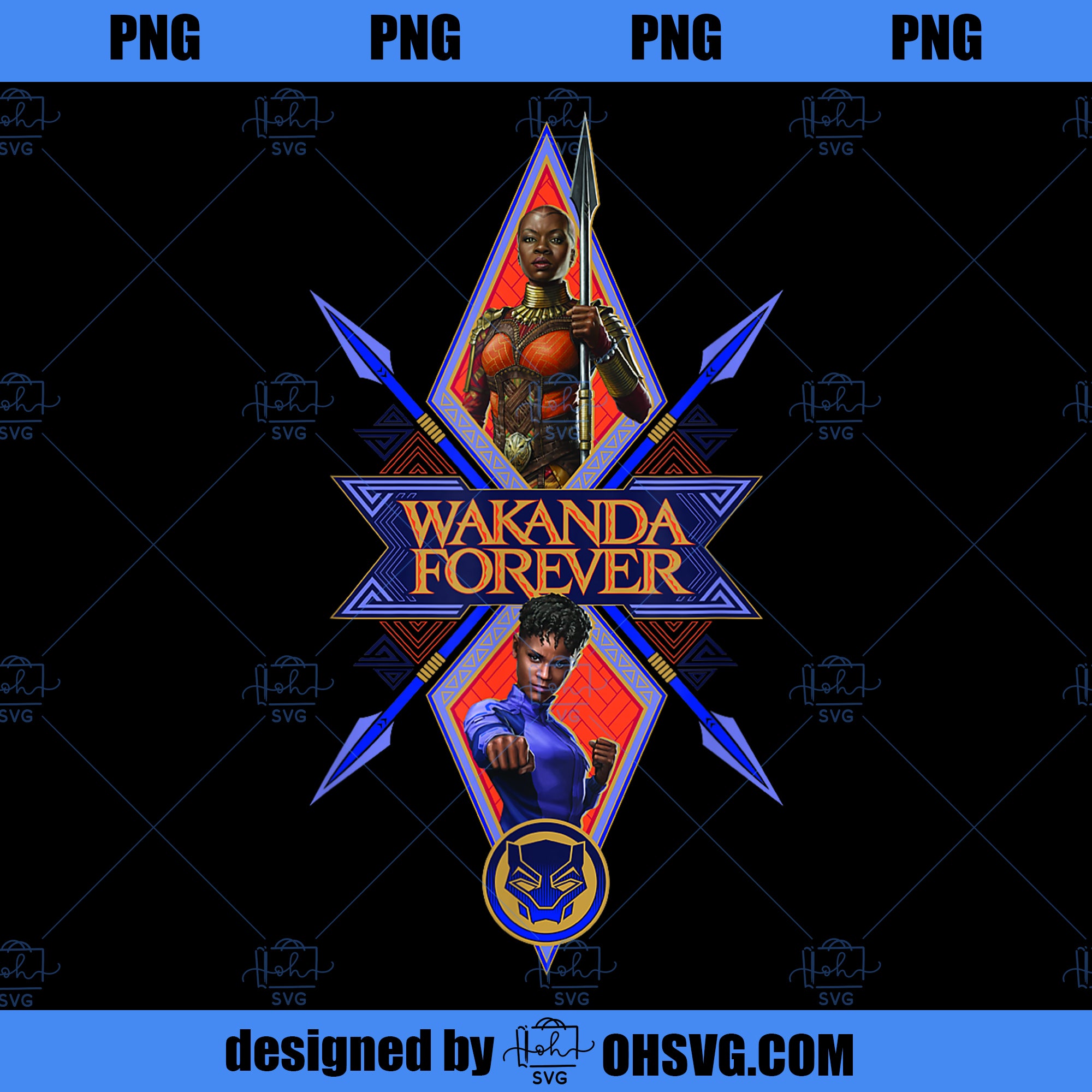 Marvel Black Panther Wakanda Forever Shuri and Okoye Poster PNG, Marvel PNG, Black Panther PNG