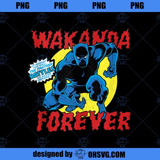 Marvel Black Panther Wakanda Forever Vintage Portrait  PNG, Marvel PNG, Black Panther PNG
