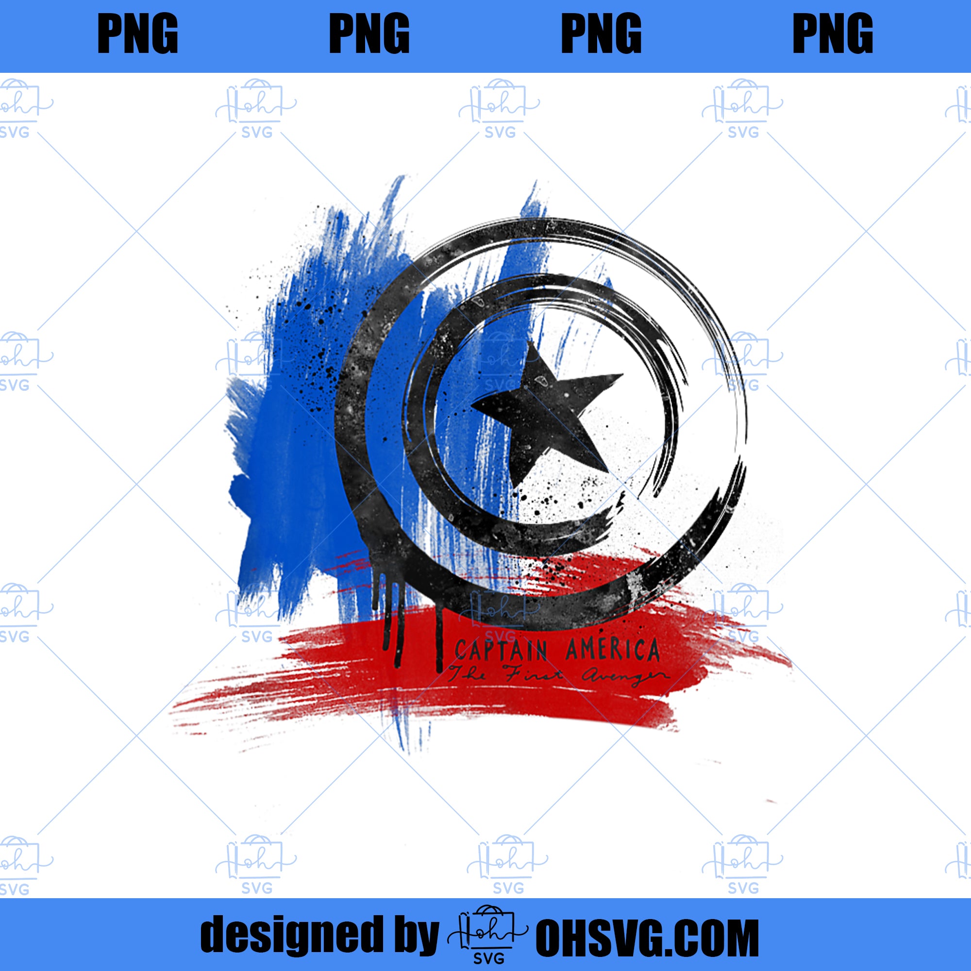 Marvel Captain America The First Avenger Brushstrokes  PNG, Marvel PNG, Captain America PNG