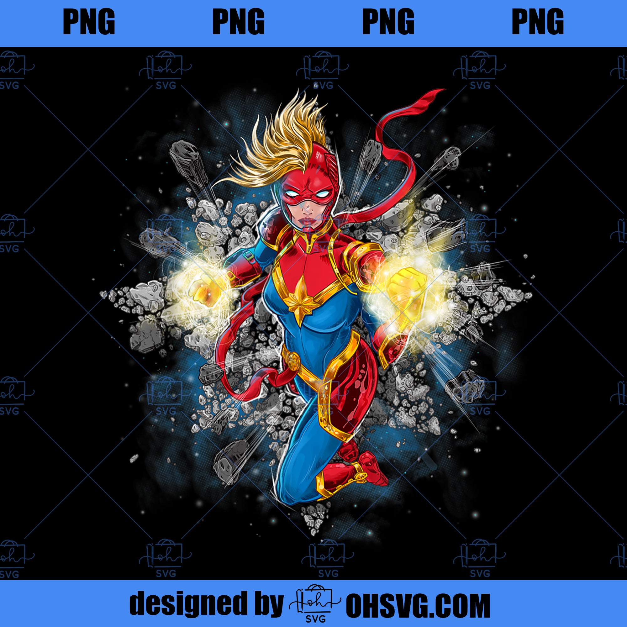 Marvel Captain Marvel Carol Danvers Energy Blast PNG, Marvel PNG, Captain Marvel PNG